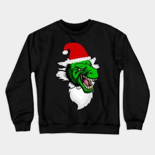 Dino in Santa Hat Crewneck Sweatshirt